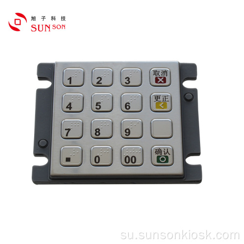 Compact Stainless Steel EMV AES Disatujuan PINpad énkripsi